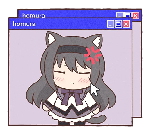 Стікер Telegram «Homura Akemi Neko |» ❌