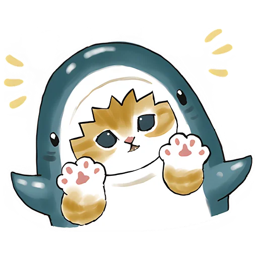 Telegram Sticker «Акулы и котята 4 » 👐