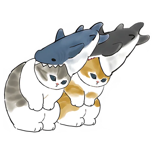Акулы и котята 4  sticker 😔