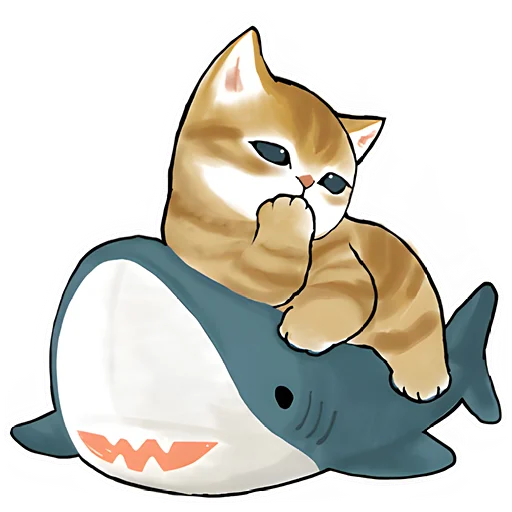 Акулы и котята 4  stiker 😆