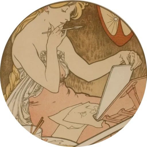 Alfons Mucha stiker 🌺