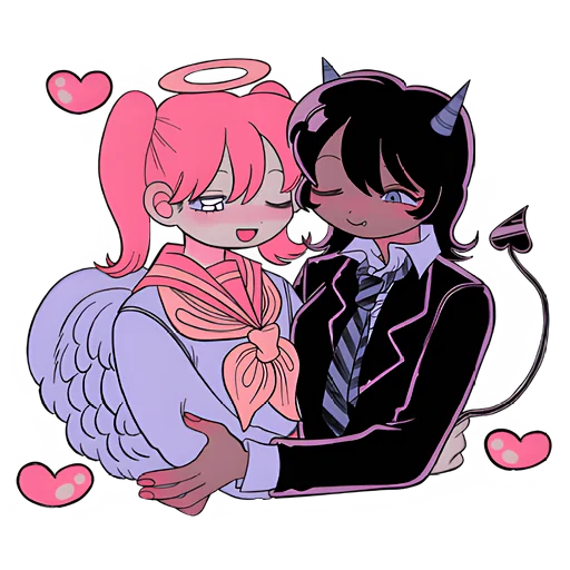 Ангел & Демон stiker 🥰