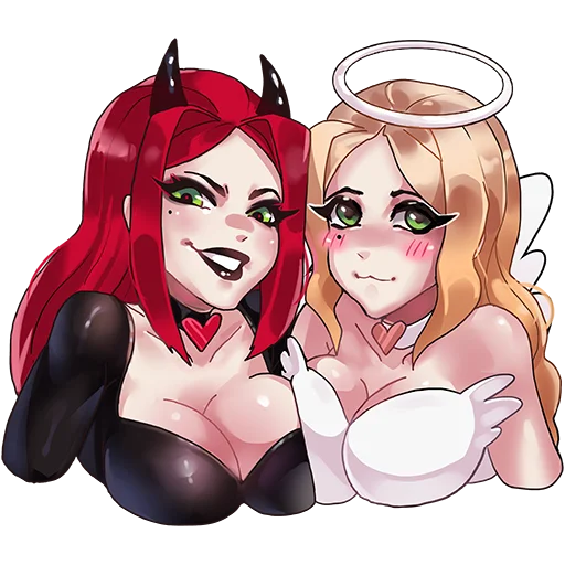 Telegram Sticker «Angel & Demon» 👭