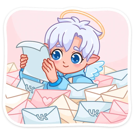 Telegram stiker «Ангел-кун » 💌