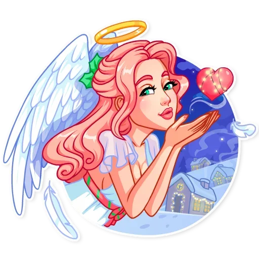 Telegram Sticker «Christmas Angel» 😘