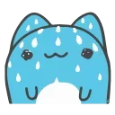 Animated Blue Cat emoji 🥏