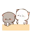 Эмодзи Cute Cats Peach and Goma 🤨