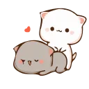 Емодзі Cute Cats Peach and Goma ❤️