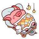 Эмодзи Animated Pig Valera ( , ) 🛌