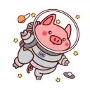 Animated Pig Valera ( , ) sticker 👩‍🚀