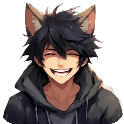 Anime Boy wolf stiker 🤣