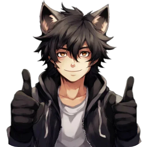 Anime Boy wolf sticker 👍