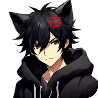 Стикер Anime Boy wolf 😡