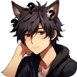 Anime Boy wolf sticker 🤔