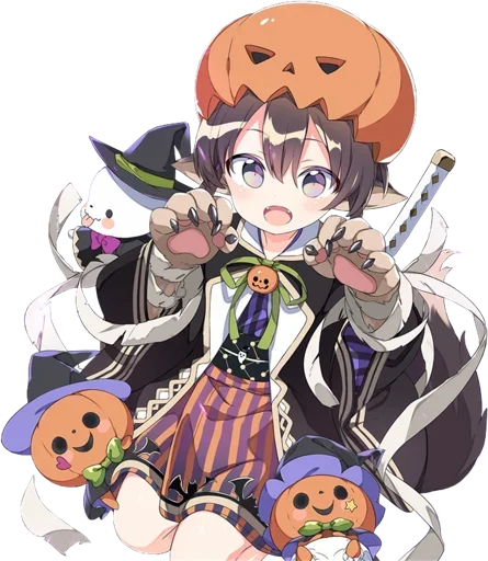 Стикеры телеграм Anime Halloween
