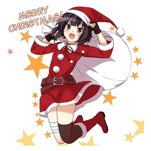 Telegram Sticker «Аниме Санта» 🤶