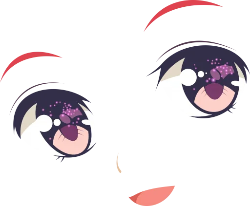 Telegram stiker «Anime face» 😐