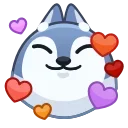Стикер Wolf Awoo Emoji  🥰