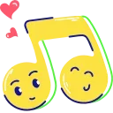 Σ>―(〃°ω°〃)♡→  emoji 🎵