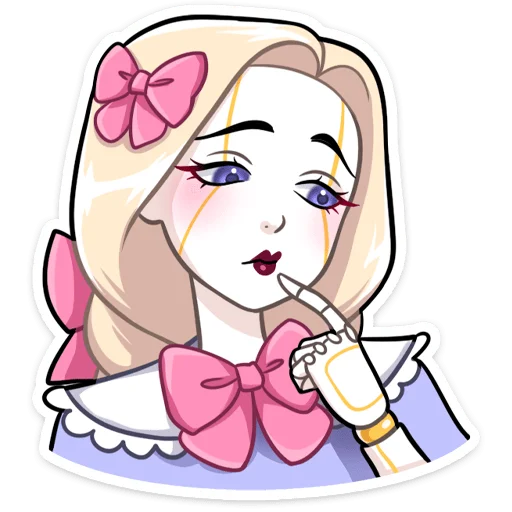 Telegram Sticker «Кукла Алиса» 🤔