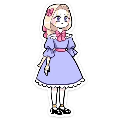 Telegram stiker «Кукла Алиса» 😒