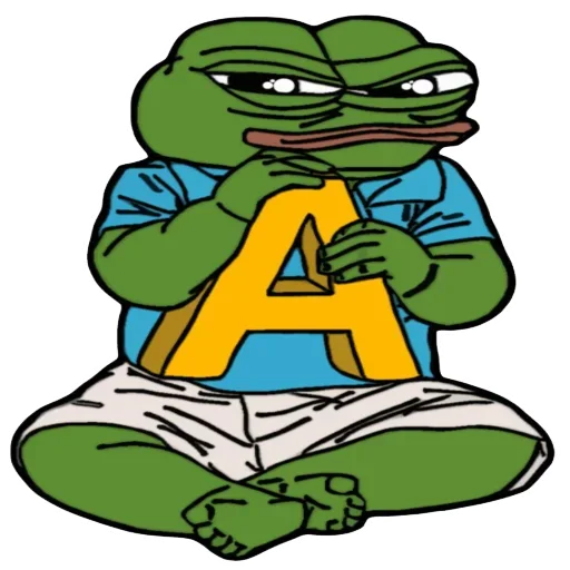 Alphabet with Pepe emoji 🐸