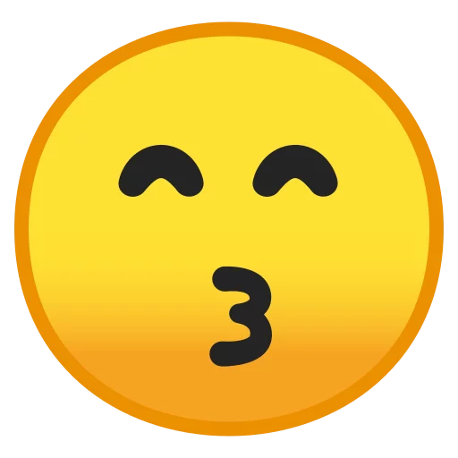 Стикер Android 8.0 Emoji 😙