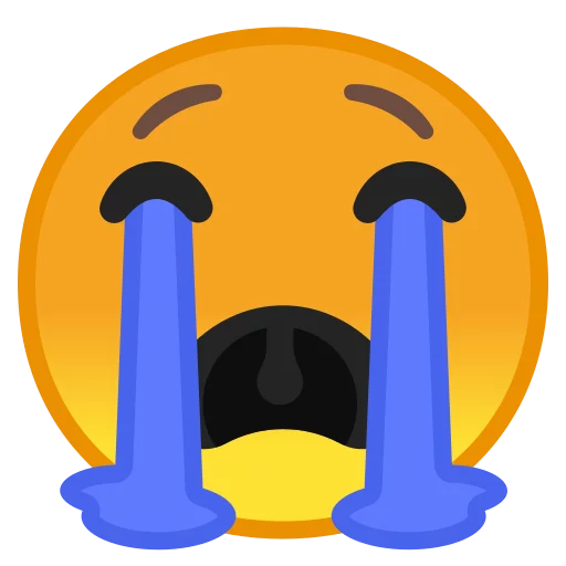 Стікер Android 8.0 Emoji 😭