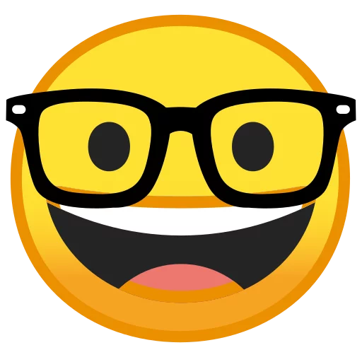 Стикер Android 8.0 Emoji 🤓