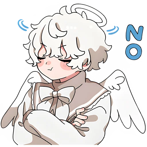 Telegram Sticker «Ангельский мальчик» 🙅‍♂
