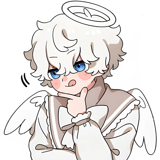 Telegram Sticker «Ангельский мальчик» 🤔