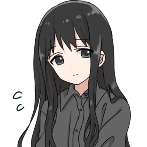 Емодзі girl with long black hair  😞