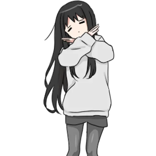 Telegram stiker «girl with long black hair» ❌