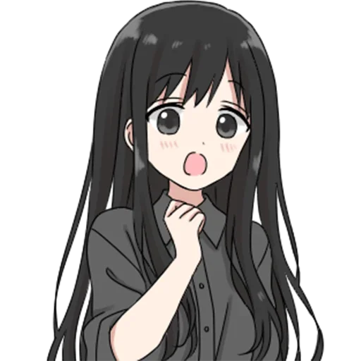 Емодзі girl with long black hair  😫