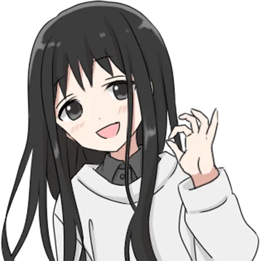 Емодзі girl with long black hair  👌