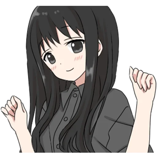 Емодзі girl with long black hair 😀