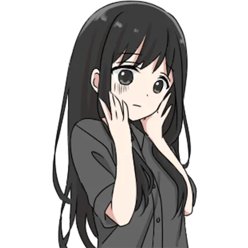 Емодзі girl with long black hair  😱