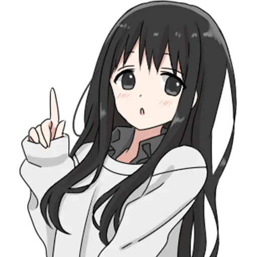 Емодзі girl with long black hair  ☝️