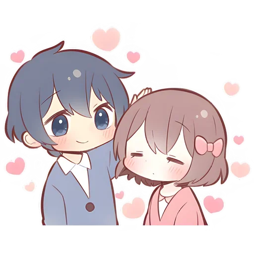 Стикер Anime boy and girl 😊