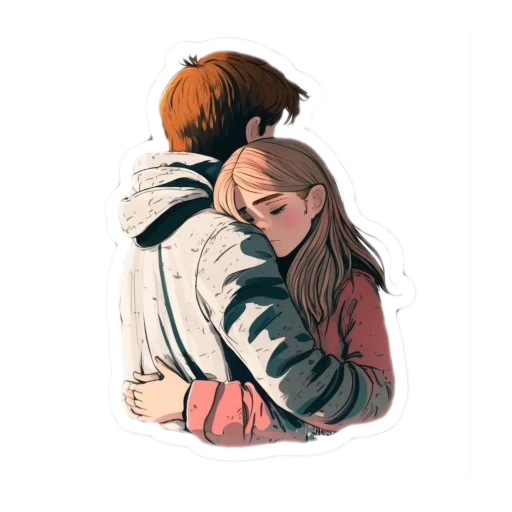 cute atmospheric hugs :З stiker 🤗