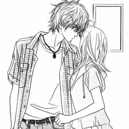 Эмодзи B/W Manga love ~ 🖤