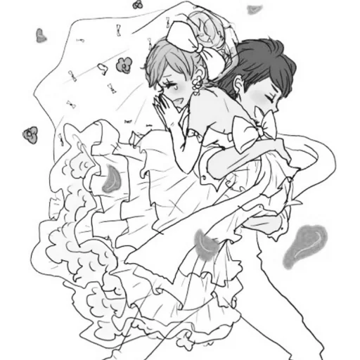 Стикер Telegram «B/W Manga love ~» 🖤