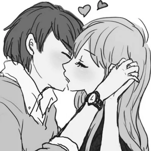 Стікер Telegram «B/W Manga love ~» 🖤