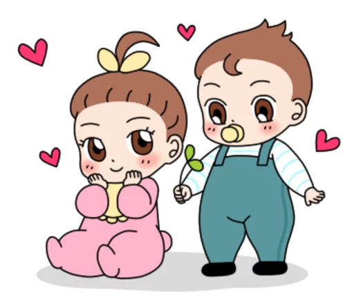 Telegram Sticker «Baby Couple» ❤