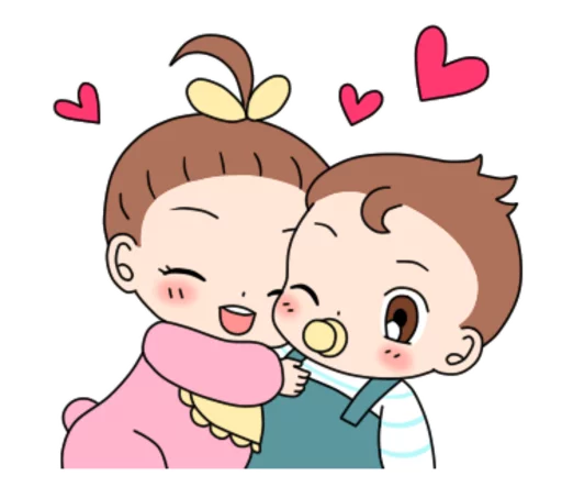 Telegram stiker «Baby Couple» 😍