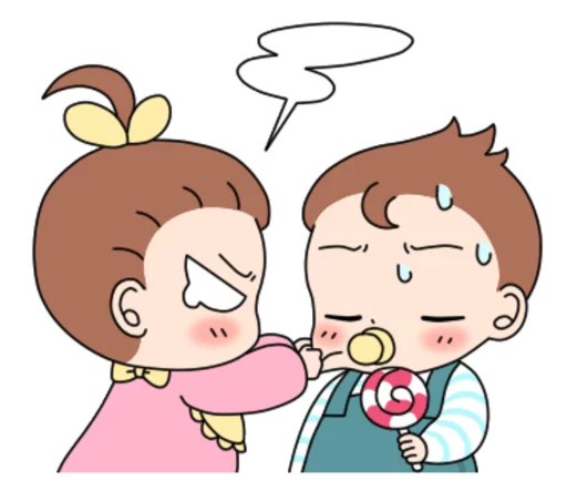 Telegram Sticker «Baby Couple» 😠