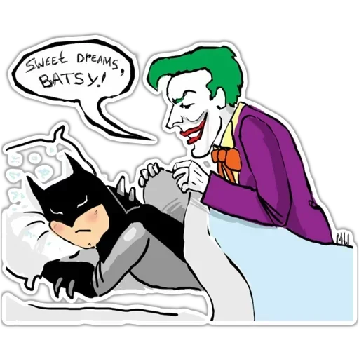 Telegram Sticker «Batman and Joker» 🤝