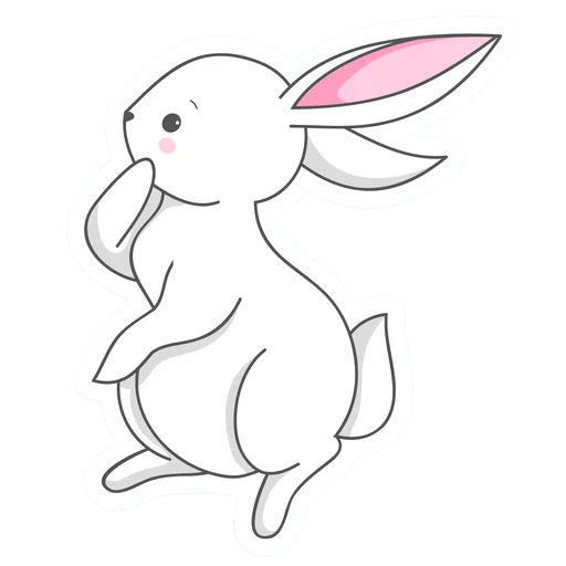 Telegram Sticker «Белый Пошлый Кролик» 😮