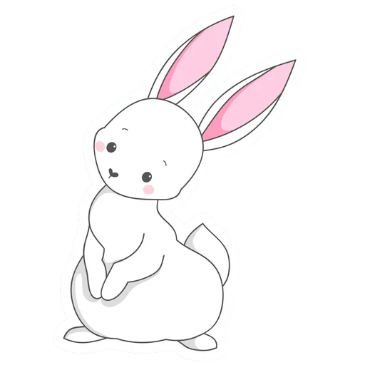 Telegram Sticker «Белый Пошлый Кролик» 🤔