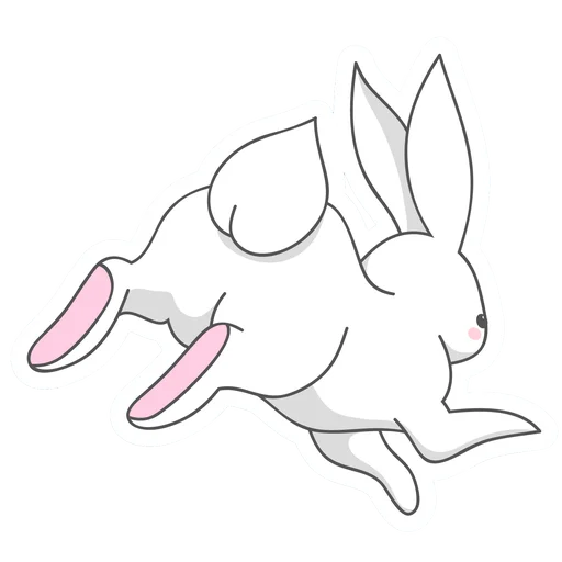 Telegram stiker «Белый Пошлый Кролик» 👻